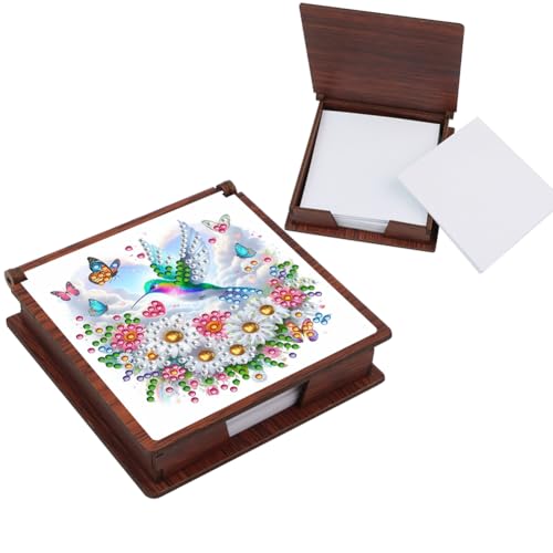 Aodejoy Diamond Painting Notizzettel Box,Zettelbox,Mini Zettelkasten,Notizzettel Halter,Haftnotizen Box,Aufbewahrung Organizer für Schreibtisch,Arbeitszimmer,Schreibtisch,Zuhause,Kinderzimmer-Vogel von Aodejoy
