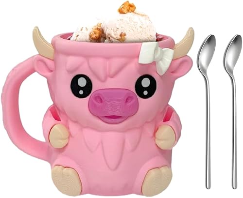 Aodejoy Highland Cow Ice Pint Holder,Niedlicher kuh Eiscreme-Pint-Halter,Anti-Freeze Hände Eisbecher Mit Löffel Schlitz,Geheimer Snackschublade,Wiederverwendbarer Eiscreme,Geschenk (Rosa mit Löffeln) Aodejoy Highland Cow Ice Pint Holder,Niedlicher kuh Eiscreme-Pint-Halter,Anti-Freeze Hände Eisbecher Mit Löffel Schlitz,Geheimer Snackschublade,Wiederverwendbarer Eiscreme,Geschenk (Rosa mit Löffeln) von Aodejoy