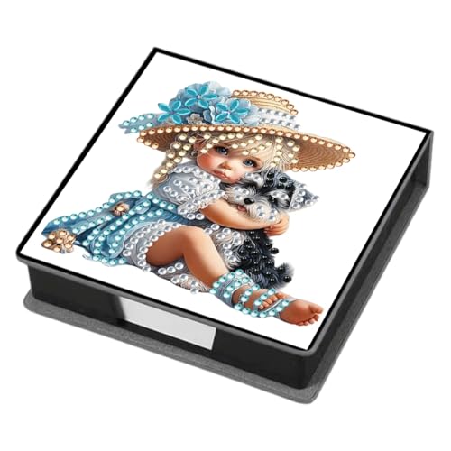 Aodejoy Zettelbox PU Leder, Diamond Painting Zettelkasten, Notizzettel Halter eckig für Bürozubehör, Schreibtisch, Schule, Zuhause, Abschlussgeschenk-Mädchen von Aodejoy