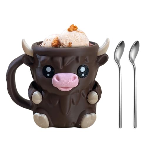 Highland Cow Ice Pint Holder,Niedlicher kuh Eiscreme-Pint-Halter,Anti-Freeze Hände Eisbecher Mit Löffel Schlitz,Geheimer Snackschublade,Wiederverwendbarer Eiscreme,Geschenk (Schokolade mit Löffeln) Highland Cow Ice Pint Holder,Niedlicher kuh Eiscreme-Pint-Halter,Anti-Freeze Hände Eisbecher Mit Löffel Schlitz,Geheimer Snackschublade,Wiederverwendbarer Eiscreme,Geschenk (Schokolade mit Löffeln) von Aodejoy