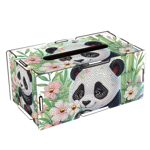 Kosmetiktücherbox Diamond Painting Taschentuchbox mit entnehmbarem Deckel,Rechteckige Holz Handtuchspender für Schlafzimmer und Wohnbereich,Organizer für Papiertücher-Panda Kosmetiktücherbox Diamond Painting Taschentuchbox mit entnehmbarem Deckel,Rechteckige Holz Handtuchspender für Schlafzimmer und Wohnbereich,Organizer für Papiertücher-Panda von Aodejoy