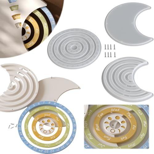 Silikonformen Gießformen ewigen Kalender,Silikonformen Mondkalender,Rotierender Dauerkalender Zum Gießen,Gießform Mondform Kalender,DIY Silikonform mit Datumszifferblatt Silikonformen Gießformen ewigen Kalender,Silikonformen Mondkalender,Rotierender Dauerkalender Zum Gießen,Gießform Mondform Kalender,DIY Silikonform mit Datumszifferblatt von Aodejoy
