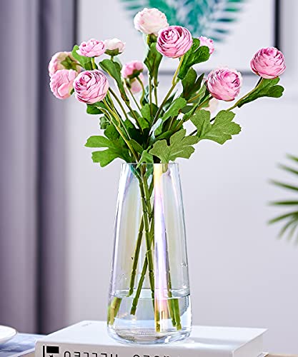 Aoderun Blumenvase Glas Vasen Deko 22cm Hoch Irisierend Vase für Pampasgras Kleine Vasen für Tischdeko Handgefertigte Vase für Home Esstisch von Aoderun