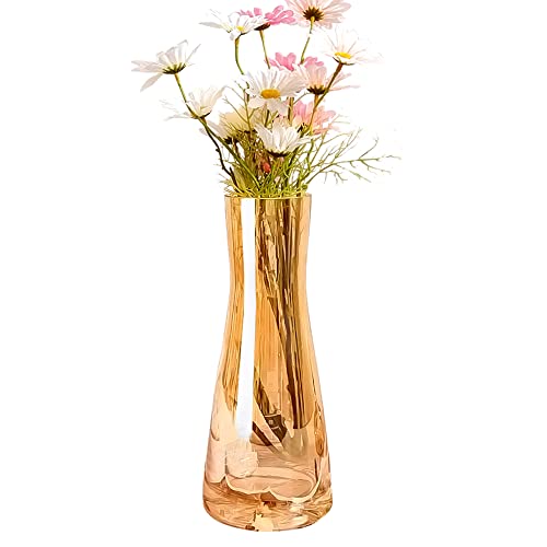 Aoderun Blumenvase Glas Vasen Deko Groß 26cm Hoch Kleine Vasen für Tischdeko Pampasgras Vase Braun für Eine Rose Hyazinthen von Aoderun