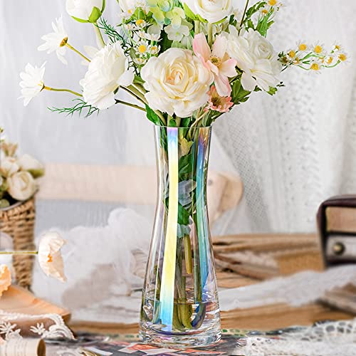 Aoderun Blumenvase Glas Vasen Deko Groß 26cm Hoch Kleine Vasen für Tischdeko Pampasgras Vase Irisierend für Eine Rose Hyazinthen von Aoderun