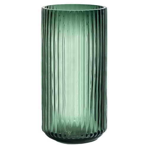 Aoderun Glas Blume Vase 10 Zoll gerippte Vase Riffelglas Vase für Wohnzimmer Esszimmer und Couchtisch Küche Büro Home Regal Hochzeit Party Dekor von Aoderun