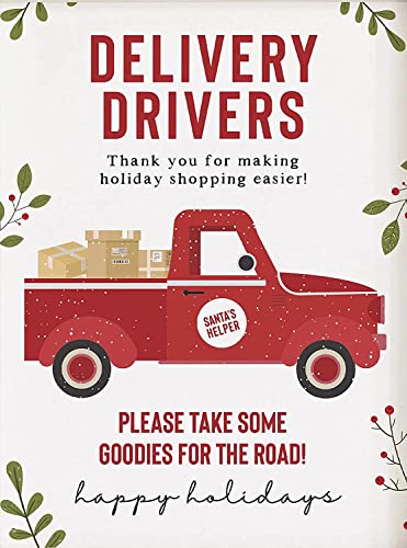 Lieferfahrer Schild Lieferung Fahrer Danke Paket Lieferung Schild Post Mann Geschenk Fahrer Geschenk Urlaub Schild Blechschilder für Küche 20,3 x 30,5 cm von Aoevc