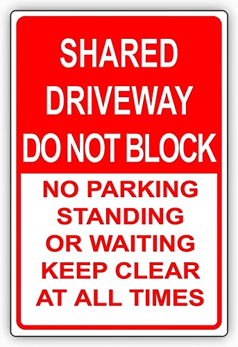 Sicherheitswarnschilder mit Aufschrift "Sha Driveway Do Not Block No Parking" Aluminium-Metallschild Wandkunst Warnung Warnung Blechschilder Metall Straße Hof Dekor 20,3 x 30,5 cm Sicherheitswarnschilder mit Aufschrift "Sha Driveway Do Not Block No Parking" Aluminium-Metallschild Wandkunst Warnung Warnung Blechschilder Metall Straße Hof Dekor 20,3 x 30,5 cm von Aoevc