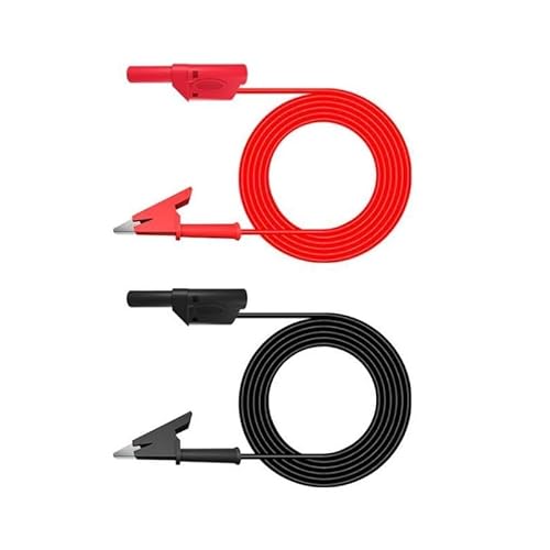 Aofan 2er-Pack bunter 4 mm Multimeter-Messleitungen mit stapelbaren Bananensteckern & Krokodilklemmen (1 m) - Elektrotestzubehör von Aofan