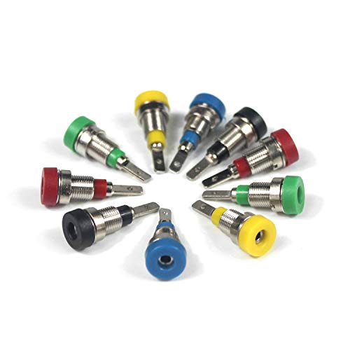 Aofan 10 Pack Banana Socket 2 mm Jack for Panel Mounting Test Probes Mixed Colour von Aofan