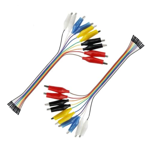 Aofan 2x10 Pin 20cm Breadboard Krokodilklemmen-Female Jumper,Gator auf Stecker,Überbrückungskabel,für Netzteil,LED-Streifen, Multimeter, Arduino Lilypad und Raspberry Pi von Aofan