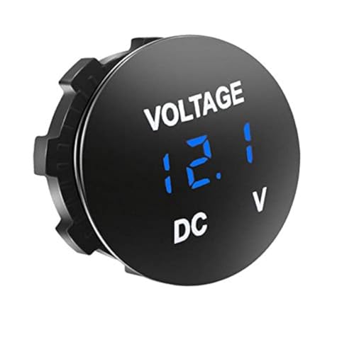 Aofan Digitales LED Voltmeter DC 12V 24V für Auto Motorrad LKW (Blau) – Spritzwassergeschützt, 3-stellige Anzeige von Aofan