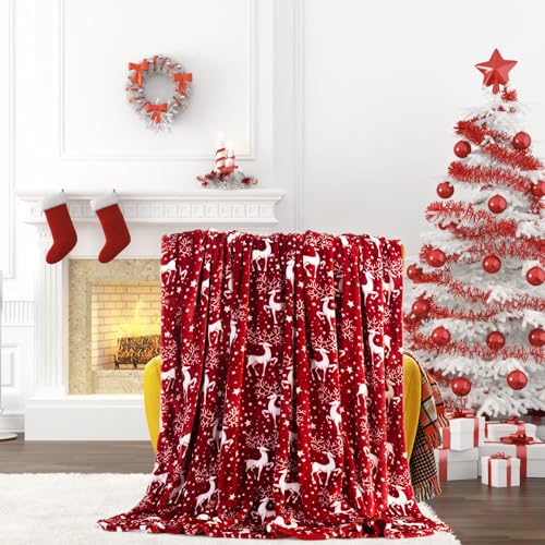Aohcae 1 Stück Weihnachtsdecke Sofa, 150 * 200CM Weihnachts Kuscheldecke Decke Sofa Weihnachten Couchdecke Blanket Winter von Aohcae