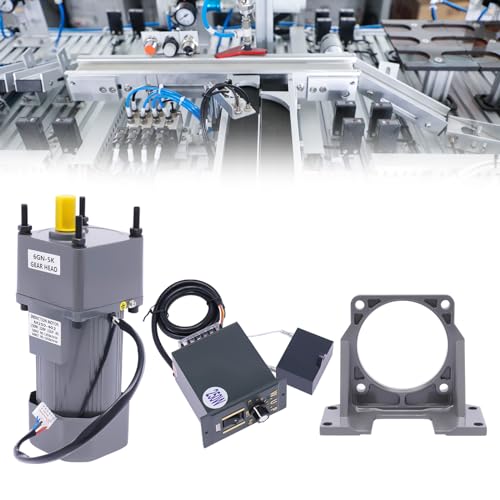 AC Getriebemotor Reduzierstück, Einstellbarer Geschwindigkeit Stufenlos Frequenzumrichtermotor, Motor 220V 250W 5K/10K Elektromotor Geschwindigkeit Regler mit Drehzahlregler, Halterung (5K) von Aohuada