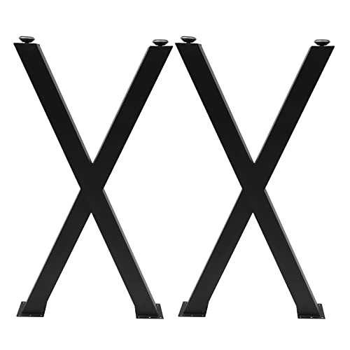 Aohuada 72 * 40cm Set aus 2-Stahl X-Möbelbeine, Tischbeinen für Esstisch Schreibtisch Couchtisch Rahmen in X-Form, Couchtisch-Bankbeine Schwarz von Aohuada