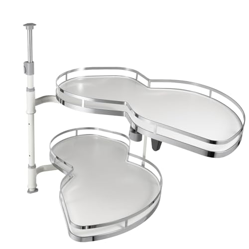 Eckschrank Küchenorganizer Weiß Eckkommode Ausziehbarer Schubladeauszug Teleskopregal Drehfachsystem für maximale Raumnutzung und Ordnung im Blindwinkel von Aohuada