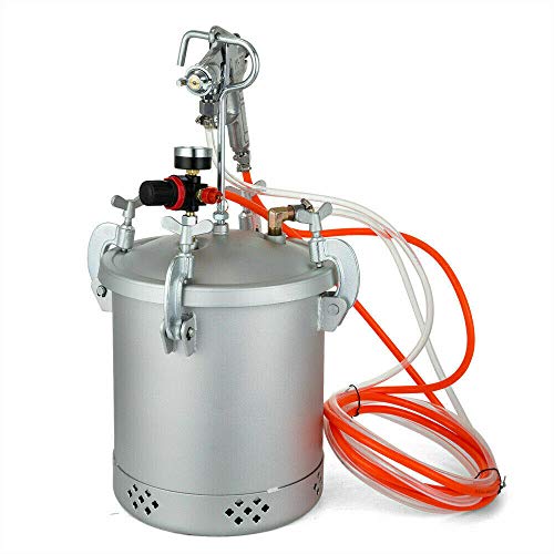 Farbspritzpistole 10L Hochdruck Pot Tank und Air Paint Spray Gun 180-230mm Farbbehälter Lackier System Latexfarbe Sprühpistole Anti Korrosion Lackierpistolen 3mm industrielle Regulator von Aohuada