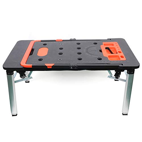 Mobil Werkbank Klappbar Werktisch 7 in 1 Multifunktions Arbeitstisch Rollbrett Handkarren Sägebock Tischbeine Höhenverstellbar Arbeitsbühne Arbeitsplattform und Rollbrett Multifunktionstool 1140x590mm von Aohuada