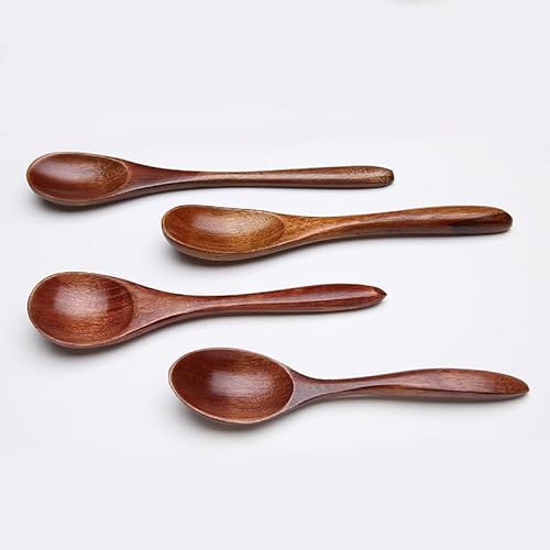 6 Stück Holzlöffel Klein, Natürliche Honiglöffel Holz, 3 Größen Teelöffel Handgefertigt, Kleine Kaffee Holzlöffel, für Tee Kaffee Honig Zucker Gewürz Suppe Reis Mischen Rühren Küchenzubehör von Aohyue