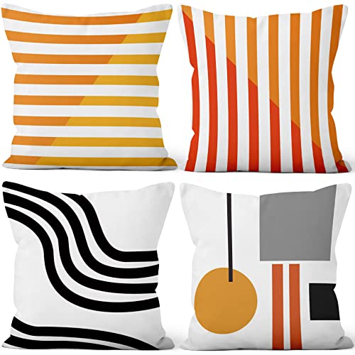 Aoihrraan 40x40cm 4er Set Dekorativ Kissenbezug Orange Rot Weiß Gestreift Muster Weicher Plüsch Quadratischer Kissenbezug Bett Wohnzimmer Draussen Balkon Terrasse Patio Stuhl Garten Sofá Wagen Aoihrraan 40x40cm 4er Set Dekorativ Kissenbezug Orange Rot Weiß Gestreift Muster Weicher Plüsch Quadratischer Kissenbezug Bett Wohnzimmer Draussen Balkon Terrasse Patio Stuhl Garten Sofá Wagen von Aoihrraan