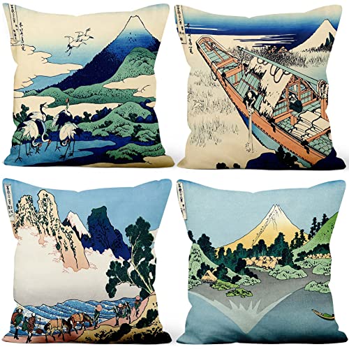 Aoihrraan 45x45cm 4er Set Japanischer Kunstdruck Dekorativ Kissenbezug 36 Ansichten des Fuji Naturleben Meeresbucht Weicher Kurzer Plüsch Quadratischer Kissenhüllejapan Taverne Sofa Schlafzimmer Aoihrraan 45x45cm 4er Set Japanischer Kunstdruck Dekorativ Kissenbezug 36 Ansichten des Fuji Naturleben Meeresbucht Weicher Kurzer Plüsch Quadratischer Kissenhüllejapan Taverne Sofa Schlafzimmer von Aoihrraan