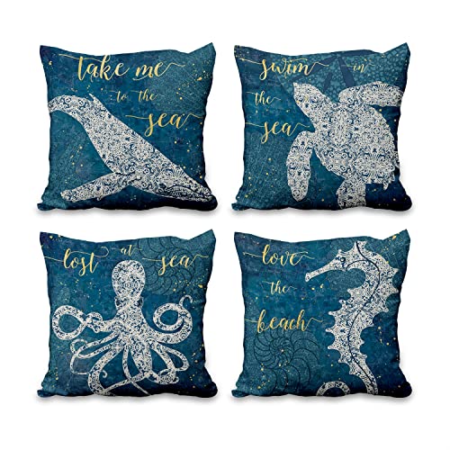 Aoihrraan 46x46cm 4er Set Dekorativ Ozean Nautisches Blau Kissenbezug Marine Tiere Seepferdchen Meer Schildkröte Leben Zierkissenbezug Quadratische Couchkissen Dekokissen Bettwäsche Wohnzimmer Sofa Aoihrraan 46x46cm 4er Set Dekorativ Ozean Nautisches Blau Kissenbezug Marine Tiere Seepferdchen Meer Schildkröte Leben Zierkissenbezug Quadratische Couchkissen Dekokissen Bettwäsche Wohnzimmer Sofa von Aoihrraan