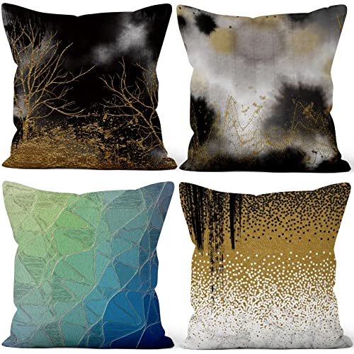 Aoihrraan 50x50cm 4er Set Dekorativ Kissenbezug Jahrgang Abstrakt Blau Gold Chaotisch Rost Malerei Weicher Plüsch Quadratischer Kissenbezug Bauernhaus Wohnzimmer Draussen Balkon Patio Garten Sofá Aoihrraan 50x50cm 4er Set Dekorativ Kissenbezug Jahrgang Abstrakt Blau Gold Chaotisch Rost Malerei Weicher Plüsch Quadratischer Kissenbezug Bauernhaus Wohnzimmer Draussen Balkon Patio Garten Sofá von Aoihrraan