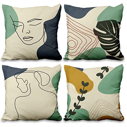 Aoihrraan Kissenbezüge 4 Stück, 51x51 cm Frau Körperlinien Moderner Dekorativer Quadratischer Kissenbezug, Leinen Kissenbezüge mit Unsichtbarem Reißverschluss für Sofa Auto Schlafzimmer Aoihrraan Kissenbezüge 4 Stück, 51x51 cm Frau Körperlinien Moderner Dekorativer Quadratischer Kissenbezug, Leinen Kissenbezüge mit Unsichtbarem Reißverschluss für Sofa Auto Schlafzimmer von Aoihrraan