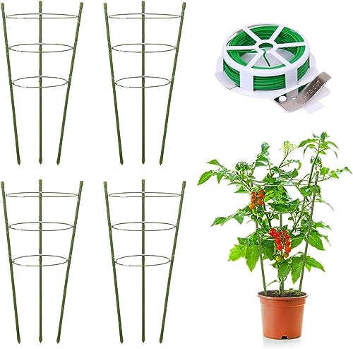 4 Pack Plant Support Tomato Cages for Garden, 18 Inches Small Tomato Cages and Supports with Adjustable Rings for Garden Pots, Plant Stakes Tomato Trellis Rings for Climbing Plants 4 Pack Plant Support Tomato Cages for Garden, 18 Inches Small Tomato Cages and Supports with Adjustable Rings for Garden Pots, Plant Stakes Tomato Trellis Rings for Climbing Plants von Aoipend