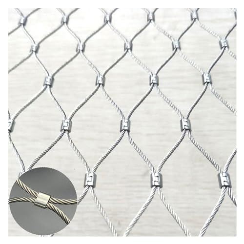 Aoisavch Edelstahldrahtnetz 10cm Gitter 304 Edelstahl Sicherheitsnetz, Gartennetz for Kletterpflanzen Color : 10cm/2mm, Size : 2x4m(6.6x13.1ft) von Aoisavch