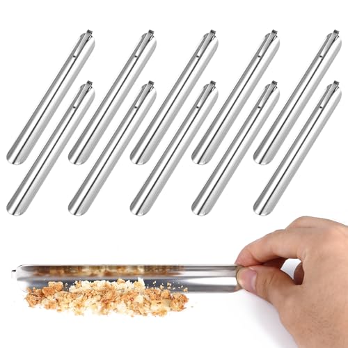 10 Stück Professionelle Tischkrümel für Servierplatten – Premium Edelstahl Tischkrümel-Set mit Clip, 15 cm Restaurant-Tische Krümelschaber für Kellner und Heimgebrauch von AojSup