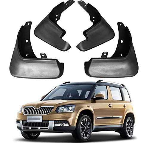 Aojiek Auto SchmutzfäNger Gummi Spritzschutz FüR Yeti 2009 2010 2011 2012 2013 2014 2015 2016 2017 Mud Flaps KotflüGel Fender Schutz Vorne Und Hinten ZubehöR 4 StüCk Schwarz von Aojiek