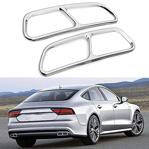 Auto Auspuffblende Auspuff Blende Edelstahl Auspuff Abdeckung FüR A6 A7 C7 2016-2018 Auspuffblenden Endrohre Blenden Car Styling Externes ZubehöR von Aojiek