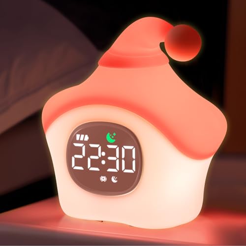 Stern-Wecker mit Nachtlicht für Kinder mit Schlaftraining und Soundmaschine, wiederaufladbare Silikonlampe, OK to Wake Clock, niedliche Tier-Tischlampe, perfekter Schlafbegleiter für Jungen und von Aokpsrt