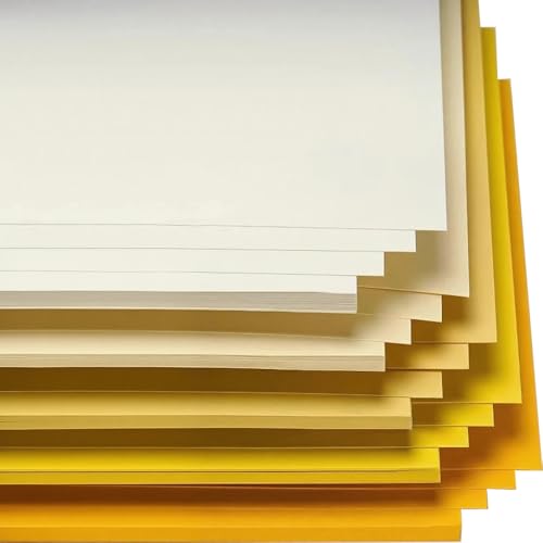20 Blatt A4-Karton, 230 g farbiger Karton, Kartonpapier in 5 Farben für Bastelarbeiten, Kunst und Handwerk, Gelb von Aoktorkit