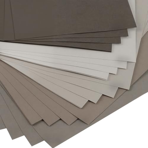 20 Blatt A4-Karton, 230 g farbiger Karton, Kartonpapier in 5 Farben für Bastelarbeiten, Kunst und Handwerk, Grau 20 Blatt A4-Karton, 230 g farbiger Karton, Kartonpapier in 5 Farben für Bastelarbeiten, Kunst und Handwerk, Grau von Aoktorkit