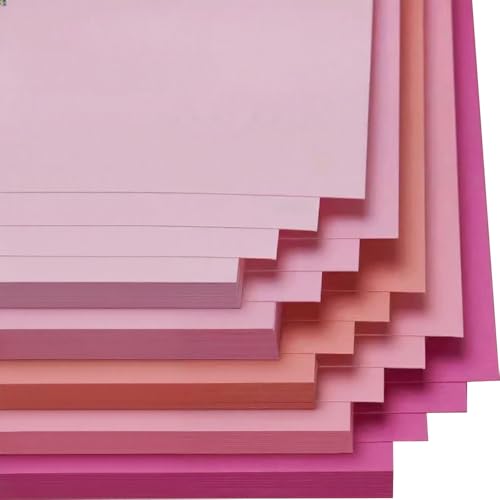 20 Blatt A4-Karton, 230 g farbiger Karton, Kartonpapier in 5 Farben für Bastelarbeiten, Kunst und Handwerk, Rosa von Aoktorkit