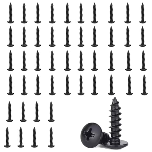 50 Stück schwarze selbstschneidende Schrauben, M5 x 16 mm, Mehrzweck-Schraube, Edelstahl, Kreuzschlitzschrauben für Holz, Trockenbau und Möbel 50 Stück schwarze selbstschneidende Schrauben, M5 x 16 mm, Mehrzweck-Schraube, Edelstahl, Kreuzschlitzschrauben für Holz, Trockenbau und Möbel von Aoktorkit