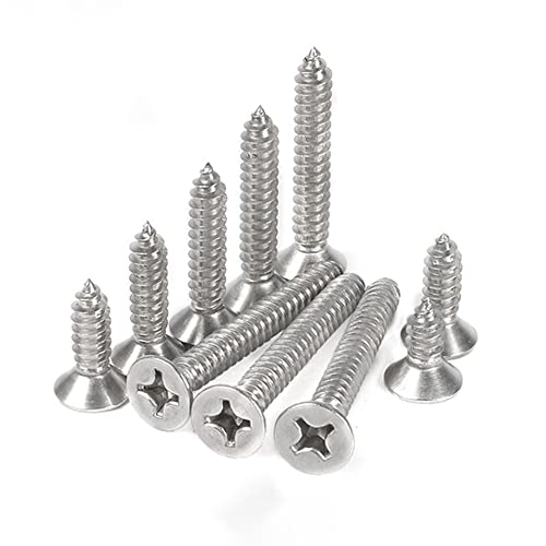 50 Stück selbstschneidende Schrauben, M6 x 12 mm, Mehrzweckschrauben, 304 Edelstahl, Kreuzschlitz-Flachkopfschrauben für Holz, Trockenbau und Möbel 50 Stück selbstschneidende Schrauben, M6 x 12 mm, Mehrzweckschrauben, 304 Edelstahl, Kreuzschlitz-Flachkopfschrauben für Holz, Trockenbau und Möbel von Aoktorkit