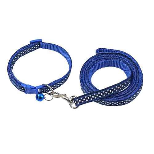 Hundehalsband und Leine, aus Polypropylen, gepunktet, 1 cm breit, verstellbares Halsband, 120 cm, Haustier-Leine für einfaches Spazierengehen, mit Kätzchen/Welpen, Marineblau Hundehalsband und Leine, aus Polypropylen, gepunktet, 1 cm breit, verstellbares Halsband, 120 cm, Haustier-Leine für einfaches Spazierengehen, mit Kätzchen/Welpen, Marineblau von Aoktorkit