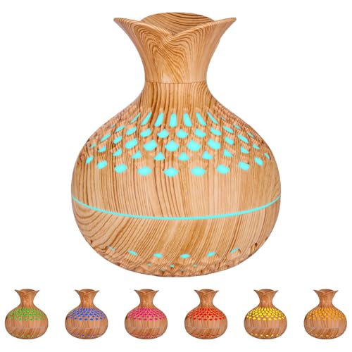Aolawco Aroma Diffuser, 300ml Aromatherapie Diffusor für ätherische Öle, Timing -Premium Ultraschall Aromatherapie Öle Diffusor mit 7-farbigem LED-Licht, Einstellbarem Nebel-Modus, für Haus Büro Yoga Aolawco Aroma Diffuser, 300ml Aromatherapie Diffusor für ätherische Öle, Timing -Premium Ultraschall Aromatherapie Öle Diffusor mit 7-farbigem LED-Licht, Einstellbarem Nebel-Modus, für Haus Büro Yoga von Aolawco