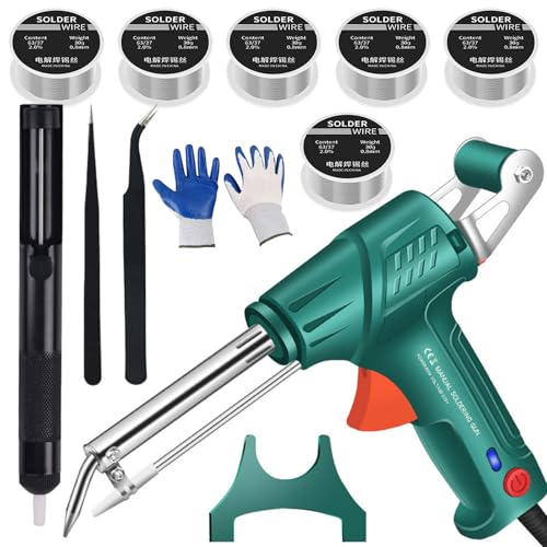 Aolawco Schweissgerät Klein, Sechsteiliges Set, Multifunktionale Handschweißgerät, Schweißpistole für Ultrafeine Werkzeuge mit 6 Rollen ErsatzlöTdraht von Aolawco