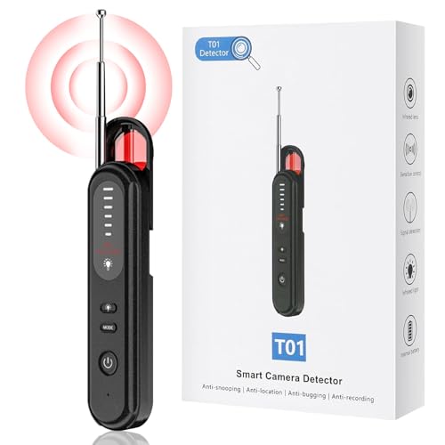 Aolawco Wanzen Detektor RF Wireless 6 Stufen Empfindlichkeit, 4 in 1 Versteckte Kamera Detektor GPS Tracker, Signal Bug Anti Aufnahme Spy Hidden Camera Detector, Wanzenfinder für Hotel Heim Büro Auto von Aolawco