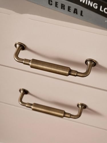 Antik Messing Möbelgriff braun Schubladenknopf für Schrank Messing gebürstet T Bar Küchenschrank Ausziehen Zubehör (Pitch-row-128mm) von Aoleegatt