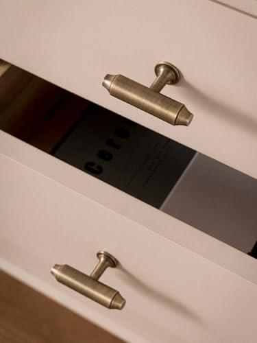 Antik Messing Möbelgriff braun Schubladenknopf für Schrank Messing gebürstet T Bar Küchenschrank Zug Zubehör (T-Stange - 66mm) von Aoleegatt