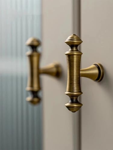 Antike Messing Möbelgriff Möbel Küchenschrank T bar zieht Hardware Schrank braun Schubladengriff Goldknopf (B1-59 mm) von Aoleegatt