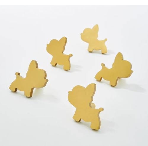 Aoleegat Messing Welpe Möbelknospen Gold Pastoral Kleiderschrank Küchenschrank Kommode Kinderzimmer Schubladen Knospen (rechts) von Aoleegatt