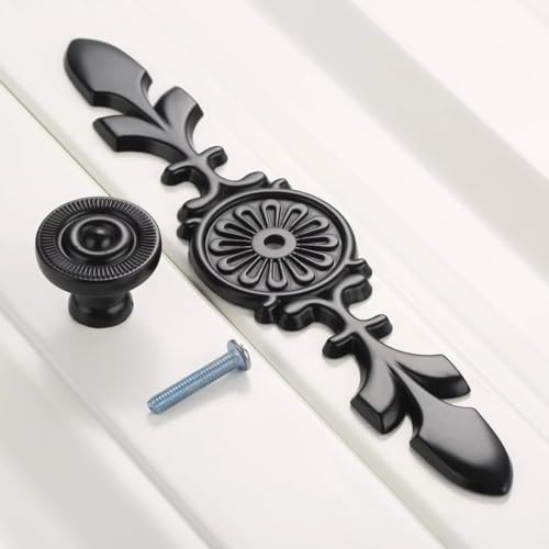Aoleegatt 1 Stück Zinklegierung Kleiderschrank Schranktürgriff mit Schrauben Küchenschrank Schrank Kommode Schubladengriff Möbelbeschläge (Schwarz 170 mm) von Aoleegatt