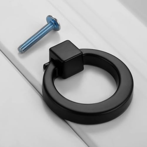 Aoleegatt 1 Stück schwarz matt unsichtbare Möbelbeschläge Kleiderschrank Türgriff Küchenschrankknopf Schubladengriff Einzelloch/64 mm (Einzelloch) von Aoleegatt