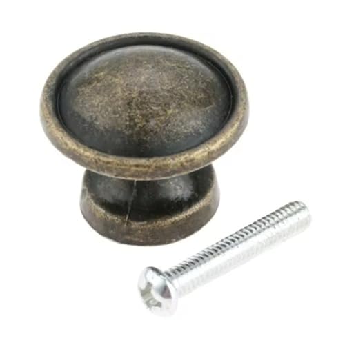 Aoleegatt Antike Bronze-Möbelknöpfe und -Griffe für Schranktüren, Vintage-Schmuckkästen, Kleiderschränke, Kommoden, Schubladenknöpfe und Schrauben (C 25 x 21 mm) von Aoleegatt
